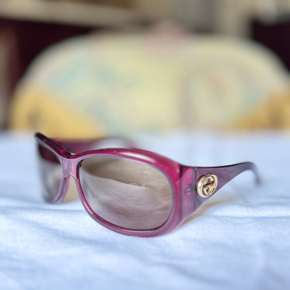 Gucci Red Sunglasses with Gold Accent